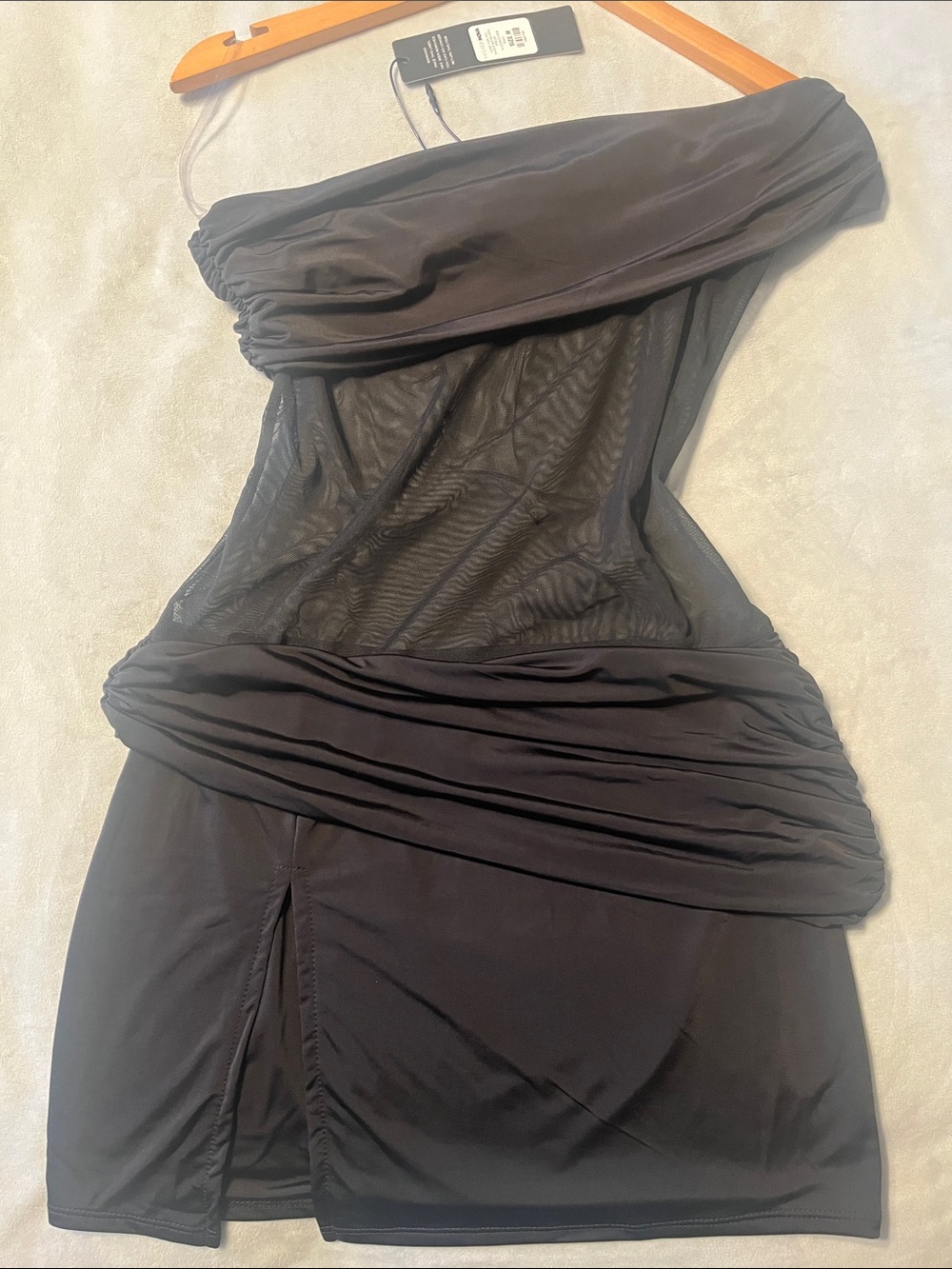 Fashion Nova Micro Mini Sheer Dress, Black, Medium - Picture 5 of 6